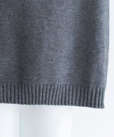 Tiaclasse L 【洗える】Vネックリブニットチュニック