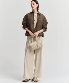 23区 【先行予約/見上愛さん着用】ナイロンコットンシアーボイル ドロストシャツ