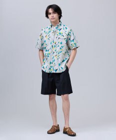 J.PRESS MEN 【J.PRESS ORIGINALS】Vintage Print Half Sleeve Shirt / B.D. / Baggy-Fit
