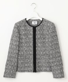 J.PRESS LADIES 【セットアップ対応】ファンシーツイード ノーカラー ジャケット