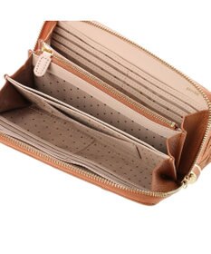 UNBILLION ペルケ perche / 牛革ドット刺繍ラウンド長財布