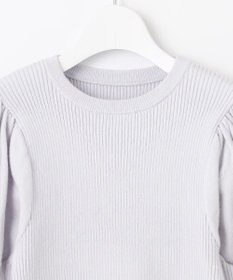 Feroux 【洗える】パフスリーブラメ ニット