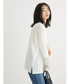 Green Parks 袖チュールドッキングシアープルオーバー