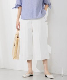 J.PRESS LADIES 【洗える・吸水速乾】コットン麻シェルドライ クロップド パンツ