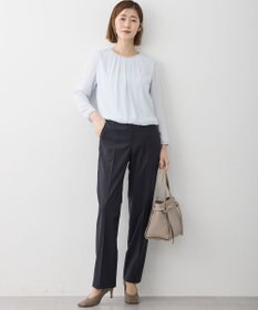 23区 S 【洗える】シルキーデシン ボールチェーン バルーン ブラウス