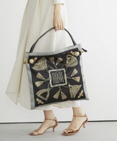 TOPKAPI 【TREASURE TOPKAPI】【アーカイブ】マイルドサテン スカーフ パネル柄 トートバッグ 2023