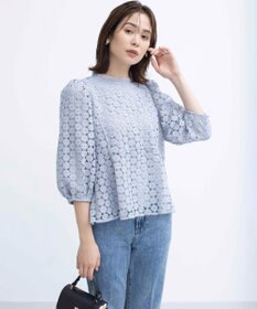 組曲 S 【WEB限定】フラワーレース ペプラムトップス