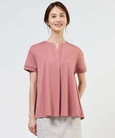 J.PRESS LADIES プレーティングジャージー チュニック丈 カットソー ローズピンク系