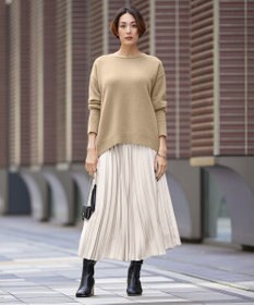 ICB 【洗える】 レザーライクプリーツスカート