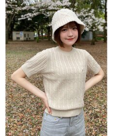 Green Parks ケーブル半袖ニット