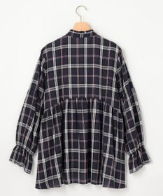 組曲 【WEB限定】シアーツイルチェック チュニックブラウス