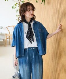 Green Parks フレンチスリーブ刺繍シンプルロゴプルオーバー