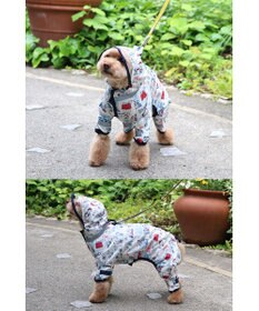 PET PARADISE スヌーピー 足付き レインコート《アメリカンビンテージ柄》小型犬