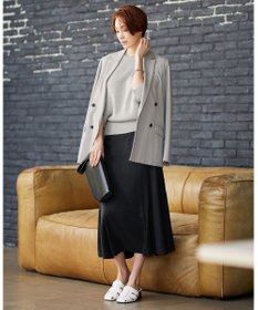 ICB 【洗える】 ルゼブフィブリルサテン スカート