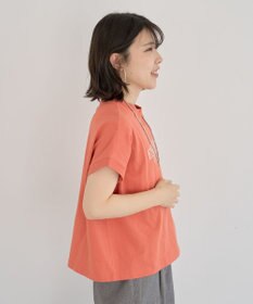 Green Parks フレンチスリーブ刺繍シンプルロゴプルオーバー