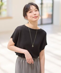 ANY L 【洗濯機可/アンチピリング/UVカット】アクリルガーターフレンチスリーブニット