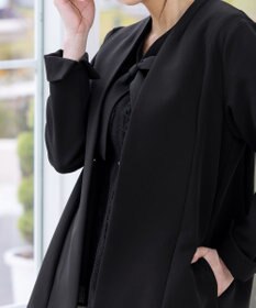 Tiaclasse 【洗える】幅広く活躍が期待できるボウタイレースブラウス