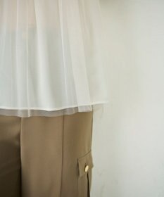 GRACE CONTINENTAL チュールノースリーブ トップ