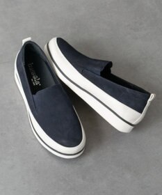 INTER-CHAUSSURES ＜衝撃軽減・防カビ抗菌＞【BUSSOLA】撥水レザースリッポンスニーカー