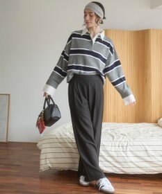 WEGO 【ANGIE VINTAGE】シャツ襟 ドッキング　フェイクレイヤード ニット トップス