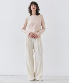 BEIGE， 【洗える】STEVIA / ウール混タックワイドパンツ