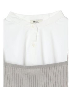 earth music&ecology ＳＥＴ２点ニットビスチェ＋ノーカラーシャツ