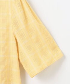 J.PRESS LADIES S 【洗える】SHEER チェック フレアスリーブ ブラウス