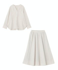 Green Parks ＳＥＴ２点スキッパーブラウス＋プリーツスカート