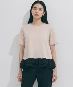 UNFILO 【野呂佳代さん着用】BEAUTY FORM-T フリルヘム Tシャツ グレージュ