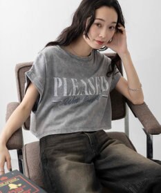 WEGO 【洗える】ヴィンテージウォッシュロールアップショートTシャツ