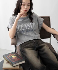 WEGO 【洗える】ヴィンテージウォッシュロールアップショートTシャツ