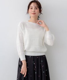 組曲 ボーダーレース ニット