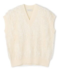 BEIGE， LYCORIS / カットフリンジ Vネックニット