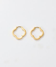 Phoebe 【金属アレルギー対応】フラワーワンタッチフープピアス　ゴールド/サージカルステンレス