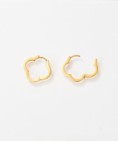 Phoebe 【金属アレルギー対応】フラワーワンタッチフープピアス　ゴールド/サージカルステンレス