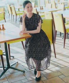 Tiaclasse L 【新色追加】フレアスリーブワンピース