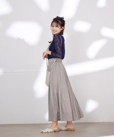 Tiaclasse 【洗える】ギャザーネックレースブラウス