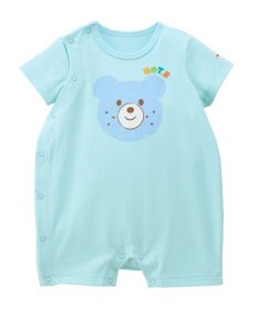 MIKI HOUSE HOT BISCUITS 【70-80cm】カラフルビーンズ フェイスプリント ショートオール