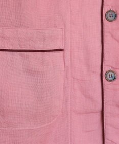 京和晒綿紗 【紗栄子さん愛用パジャマの色違い/UNISEX】ガーゼパジャマ 2重合わせ 草木染め【さんご】