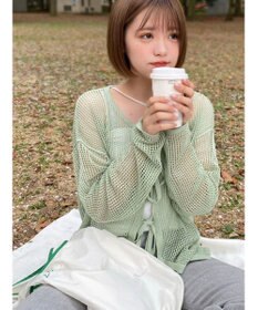 Green Parks ＳＥＴ２点　透かしカーデ＋キャミソール