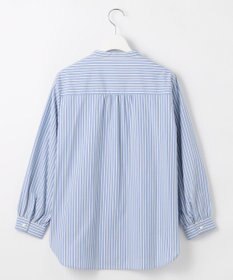 J.PRESS LADIES L 【洗える・接触冷感・UVケア】エステネージュストライプ シャーリング  ブラウス