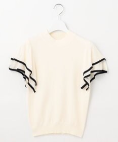 Feroux 【洗える】フリルスリーブハイネック プルオーバー