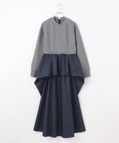 #Newans 【撥水/マシンウォッシャブル】クリオネシルエットコンビドレス