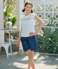 組曲 KIDS 【150-160㎝】【UVケア】グリーンバンド Tシャツ