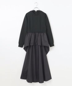 #Newans 【撥水/マシンウォッシャブル】クリオネシルエットコンビドレス