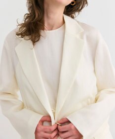 BEIGE， 【洗える】BERGAMOT / ウォッシャブルリネンバックドロストジャケット