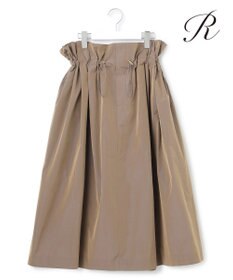 23区 【R(アール)】LIMONTAマイクロタフタ ドロスト フレアスカート ベージュ系