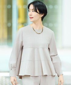 自由区 L 【SHIHOさん着用】ソフトウールブレンドペプラム ブラウス