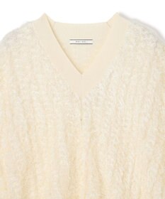 BEIGE， LYCORIS / カットフリンジ Vネックニット