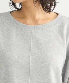 Green Parks ショート丈ラメ裏毛ボートネックプルオーバー